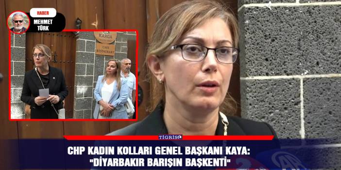 CHP Kadın Kolları Genel Başkanı Kaya:  "Diyarbakır barışın başkenti"